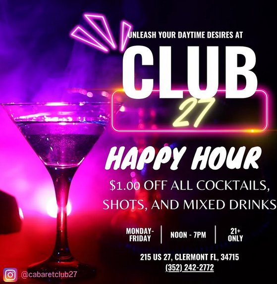 happy hour club 27 cabaret
